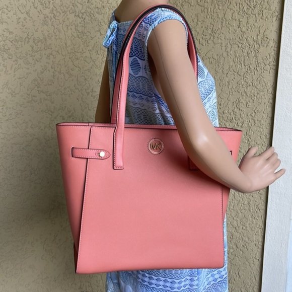 Michael Kors Carmen Large Leather NS Tote Sherbert - Picture 12 of 15